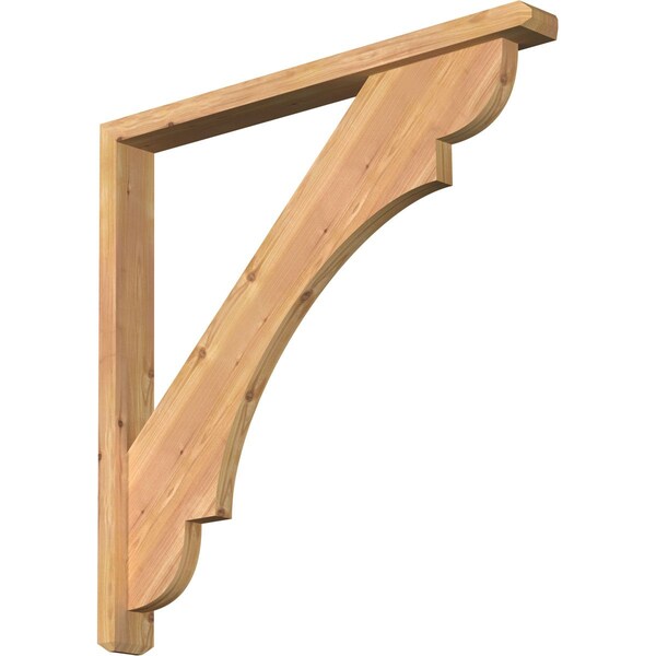 Ekena Millwork Olympic Craftsman Smooth Bracket w/ Offset Brace, Western Red Cedar, 3 1/2"W x 34"D x 34"H BKT0402X34X34OLY04SWR - main